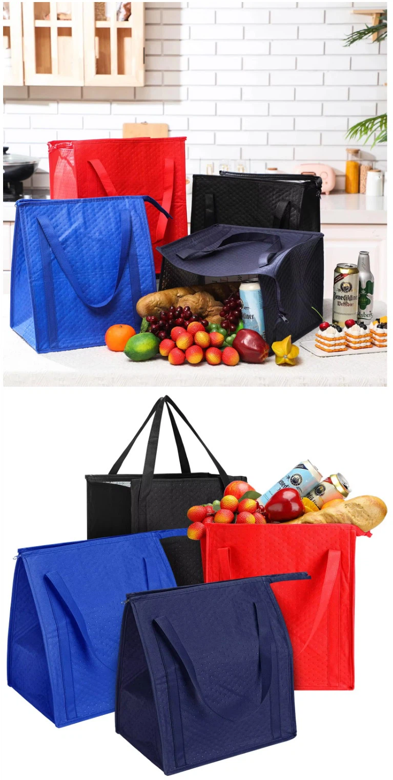 Custom non woven cooler tote bag with aluminum foil lining Custom non woven cooler tote bag with aluminum foil lining
