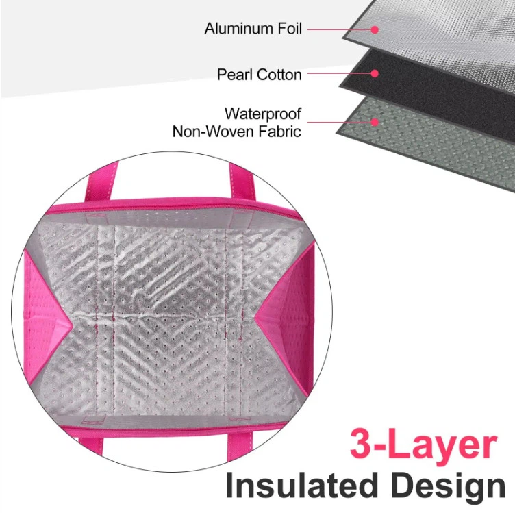 OEM non woven insulated cooler tote bag for food storage OEM non woven insulated cooler tote bag for food storage