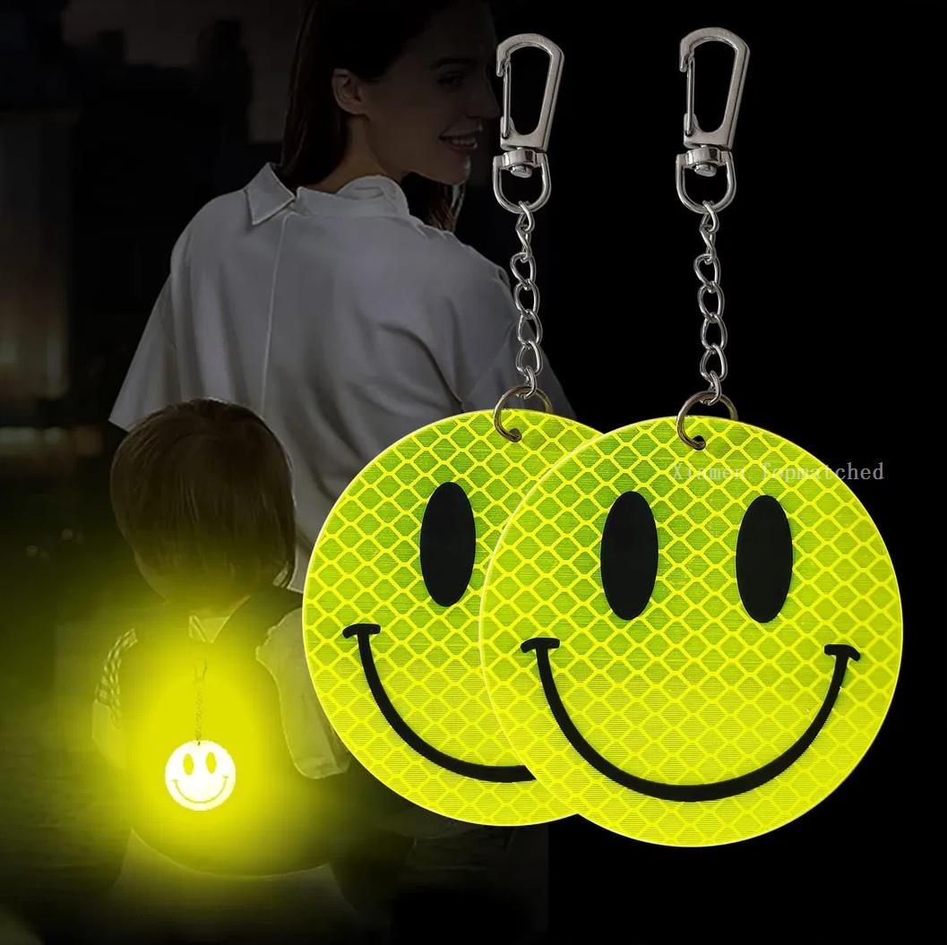 Reflective PVC film keychain with metal clip and 400 micron safety reflector material Reflective PVC film keychain with metal clip and 400 micron safety reflector material