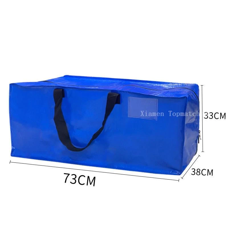 Waterproof heavy duty moving bag with zipper closure and reinforced carrying handles for large household storage Waterproof heavy duty moving bag with zipper closure and reinforced carrying handles for large household storage