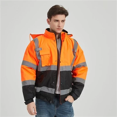 300D Oxford wasserdichte Warnschutzjacke mit Kapuze